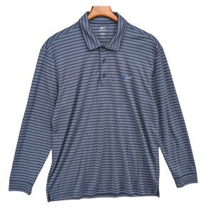 Greg Norman PlayDry Polo Mens Blue Long Sleeve Golf Shirt Size L